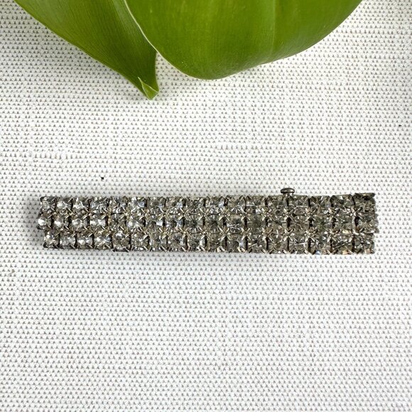 Rhinestone Alligator Hair Clip – Three Row Crystal - Picture 2 of 7
